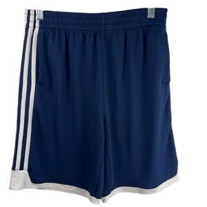 Adidas Climalite Youth Shorts Navy Blue White Stripes Mesh XL 18 Athletic